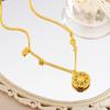 Filigree Eight Treasures Compass Trendy Clavicle Chain Jewelry Necklace Pendant