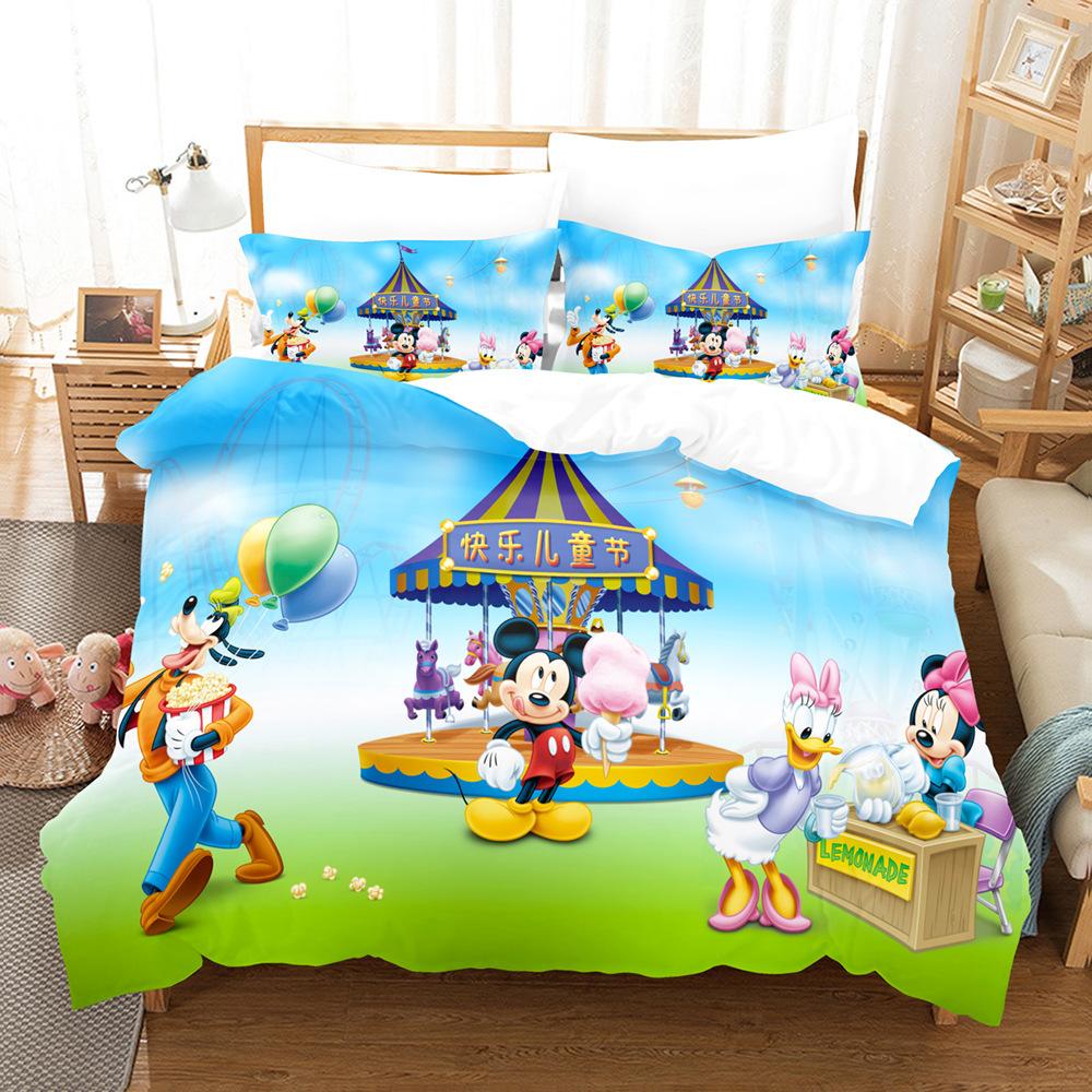 3D Cartoon Animation Bedding Three-Piece Digital Printing Microfiber Polyester Cotton Quilt Cover
