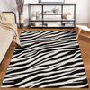 Modern Black and White Zebra Print Area Rug for Living Room Decor Suitable for use as an anti-slip for living room bedroom sofas