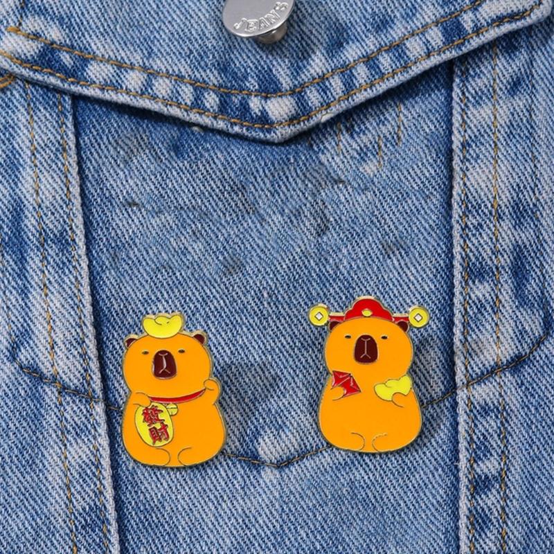 Unique Capybara Metal Badge Lapel Pin Elegant Capybara Designs Pin Brooch Jewelry Perfect For Accessorizing Or Gifting