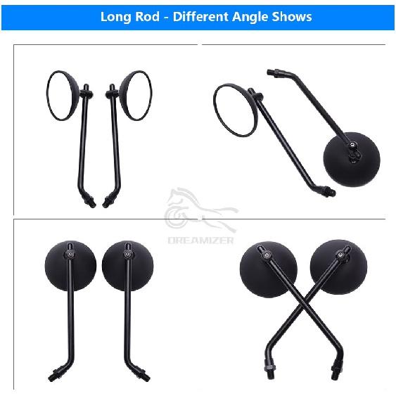 DREAMIZER 3" Motorcycle Handlebar Mirrors Black Round Rear View Side Mirrors Universal 8Mm 10Mm Compatible With Sportster 883 1200 Softail Dyna ATV