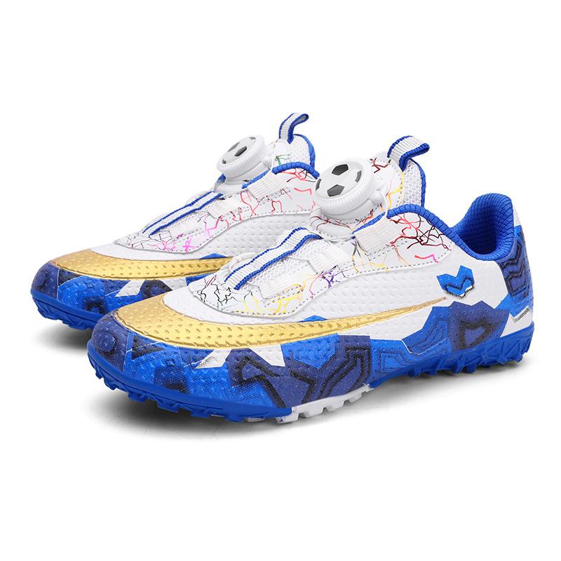 Детские Футбольные Бутсы Tf Шипы Искусственный Газон Мальчики и Девочки Поворотная Пряжка Кожаные Ноги Утка Игра Тренировочная Обувь 29