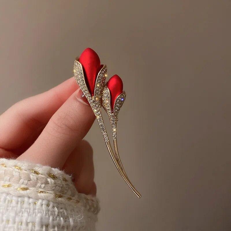 Fashion Newest Rose Brooch For Women Charm Flower Brooches Pin Bride Engagement Wedding Party Jewelry Gifts Wholesale