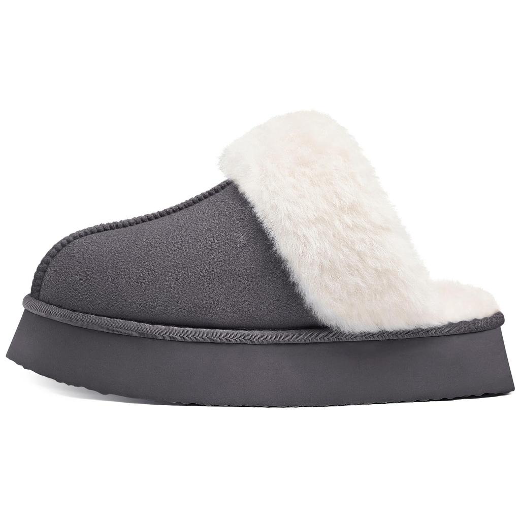 Fashion Shevalues Winter Fuzzy Women Slippers Fashion Fur Slippers Soft Thick Sole House Slippers Outdoor Anti-Slip Fluffy Furry Slipper