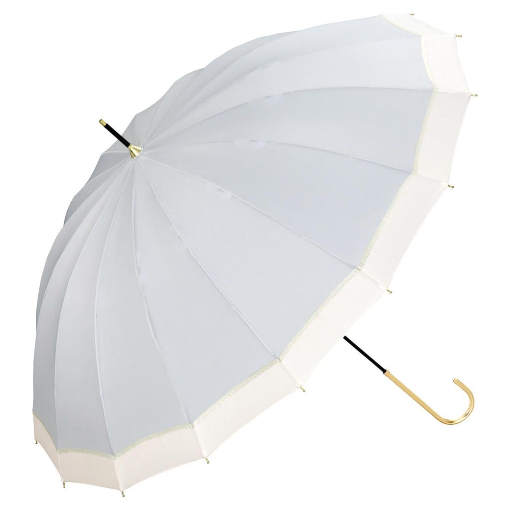 Wpc. Long Umbrella 16 Bone Frame Cut Line Gray Sun Rain / UV Stylish Cute Commuting School Ladies Women