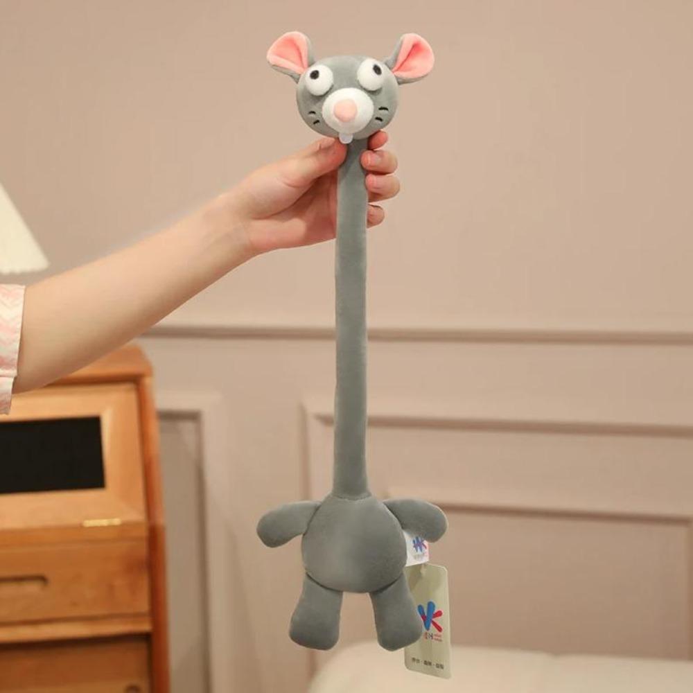 Funny Design Long Neck Giraffe Plush Keychain Cute Style Mouse Plush Pendant  Backpack Accessory Mouse