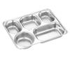 Huihuang 304 Stainless Steel 5-Compartment Rectangular Meal Tray