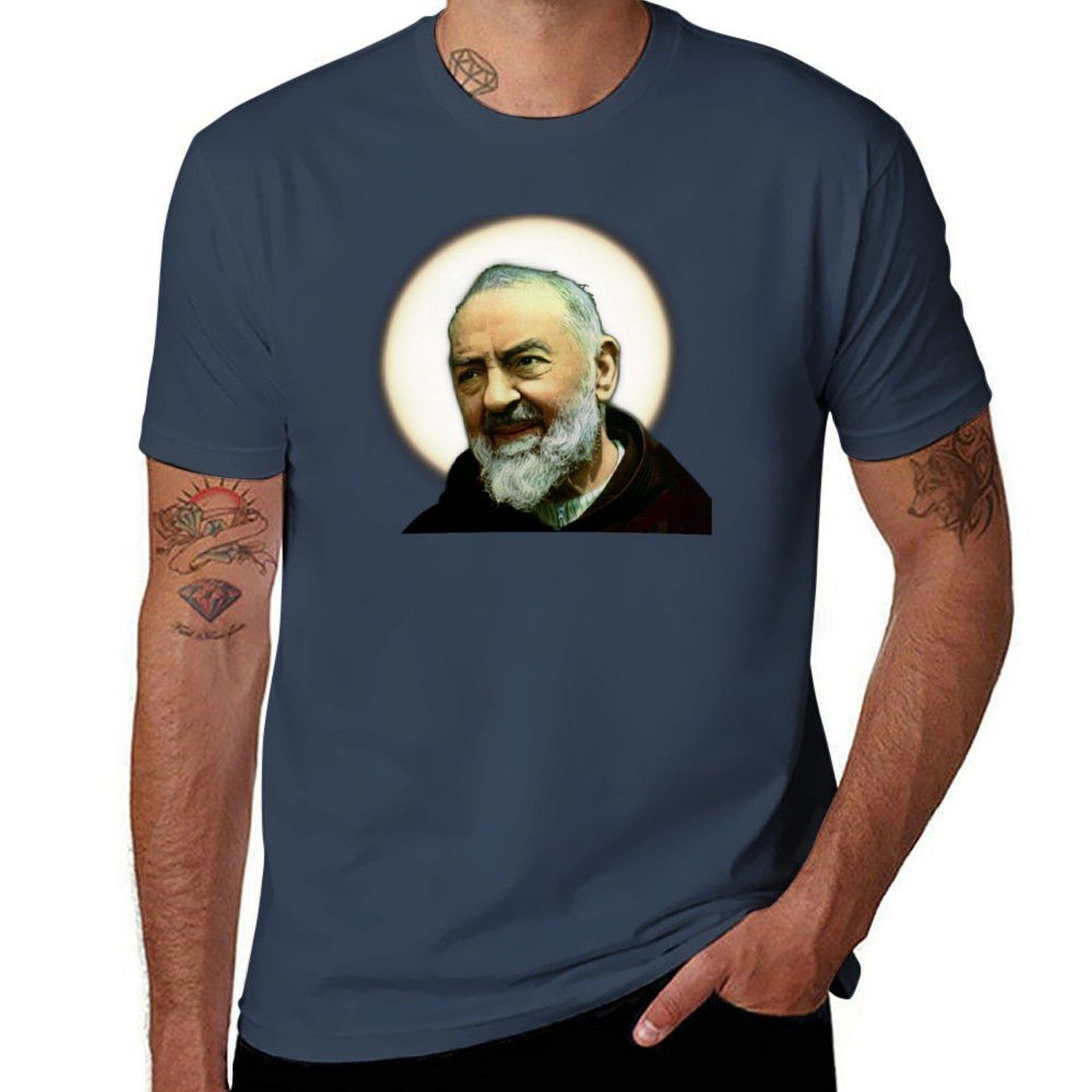 Saint Padre Pio of Pietrelcina TShirt Casual Graphic Print Tee S