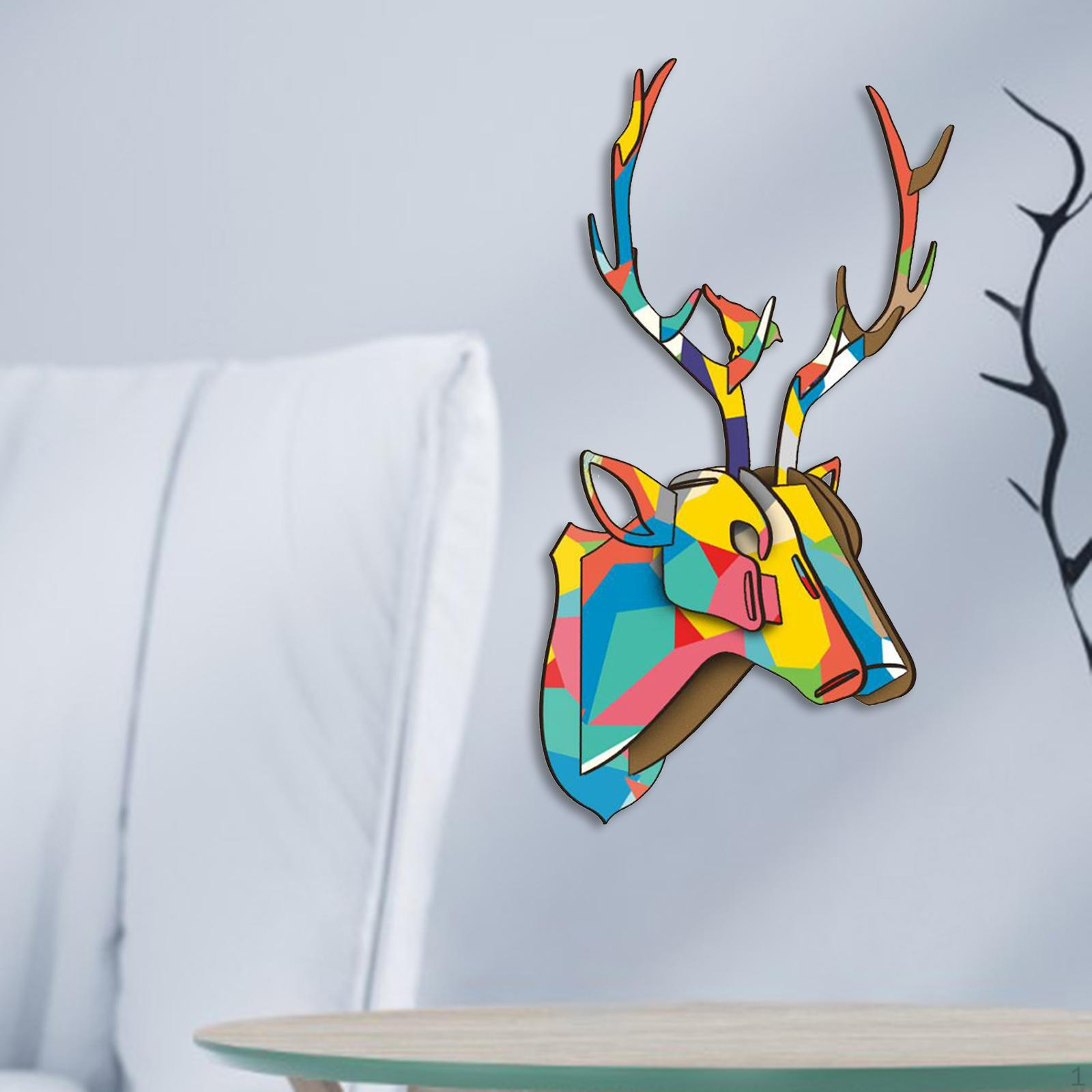 

wall Mounted Deer Head Model Figurine, Statue craft Decoration Collectible, Housewarming Gifts C