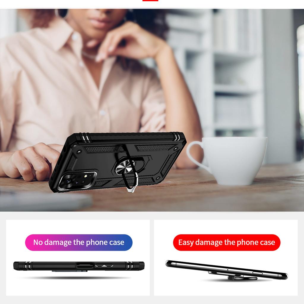 Custodia Armatura Anello da Dito Rigido e Resistente Per Redmi Note11 Note 11 Pro 5g 11s Note 10 10s 10c Anti-Urto Copertura Borsa per Telefono Cellulare