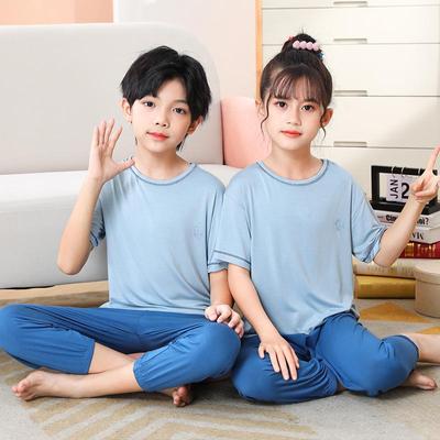 Dünnes Modal-Kurzarm-Set für Kinder: Bequeme Frühjahrs- und Herbst-Homewear für Kleinkinder und kleine Kinder