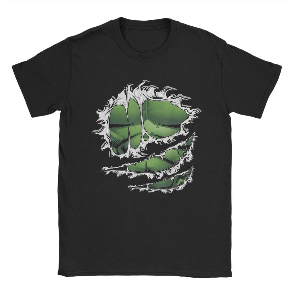 Avengers Hulk zerissene T-Shirts Unisex 100% Baumwolle Freizeit-T-Shirt Rundhals T-Shirt Kurzarm Kleidung Sommer