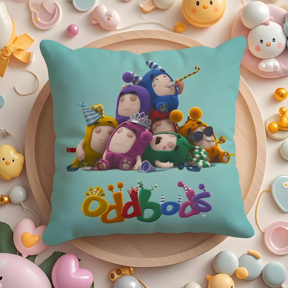 

Мультяшна наволочка для подушки O-Oddbods - Для дому та автомобіля, Багатоцільова, Двостороння, М яка та міцна для щоденного використання 30X30cm