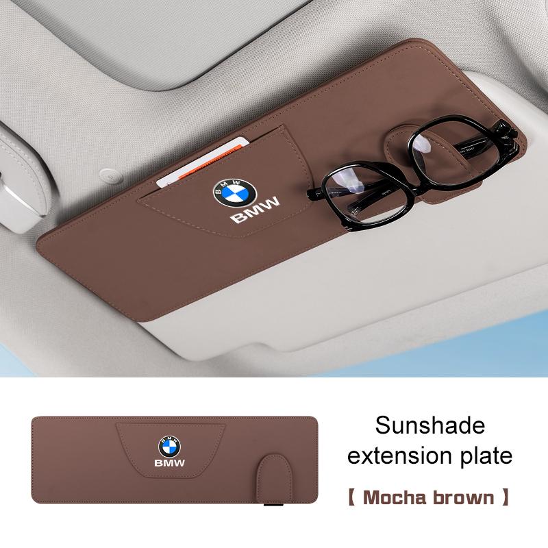 Leather Car Sunshade Extender Plate Glasses Storage Clip For BMW 1 3 5 6 7 Series X1 X3 X5X6 g30 g20 g45 g60 g70 e90 e60 e46 f10 II9