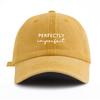 1pc PerIMPFCT Print Washed Baseball Cap for Adults,  Minimalist Retro Style Casual Soft Adjustable Dad Hat, Perfect As Gift