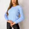 New Plush Pullover Solid Color Long Sleeve Large Size Round Neck Imitation Mink Knitted Sweater Women