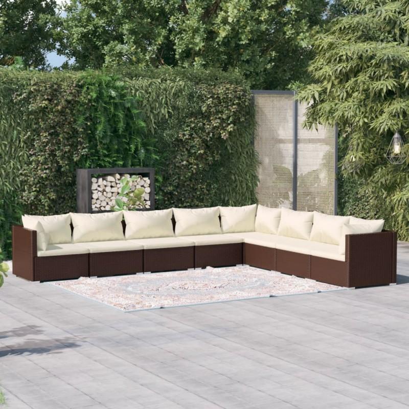 Day and Night - Day and Night Garden Furniture Set 8 Pieces and Brown Synthetic Rattan Cushions