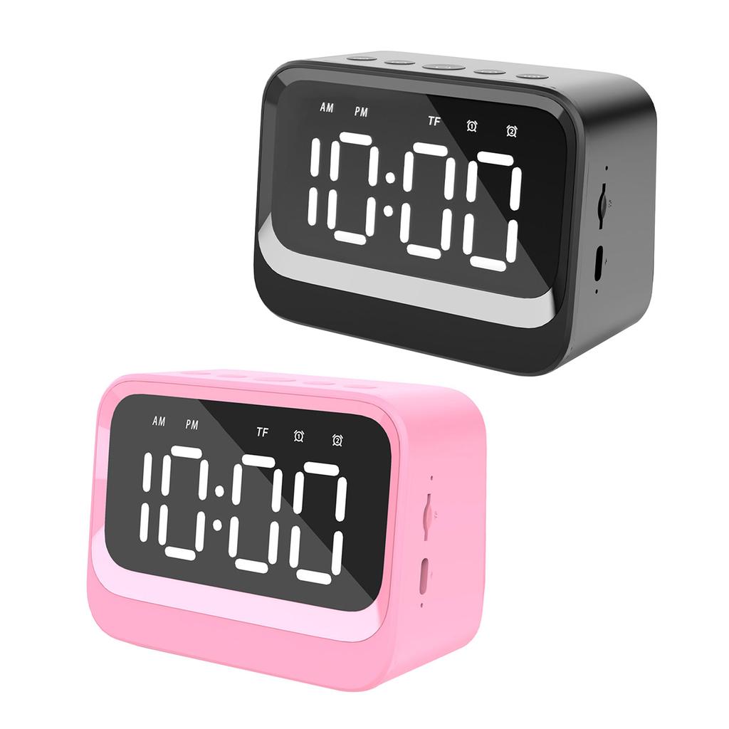 Bluetooth 5.3 Speaker Multifunctional Alarm Clock With Large LED Display For Bedroom And Outdoor Use