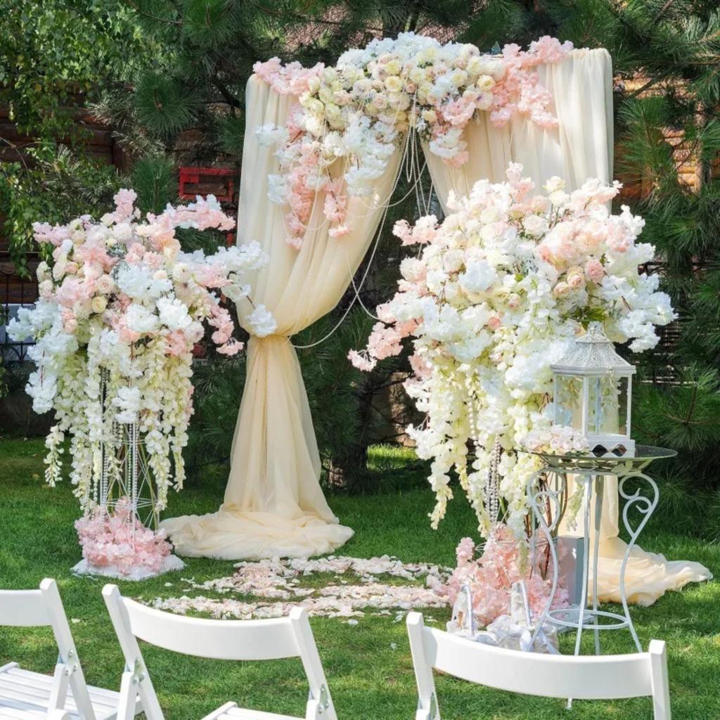1-5PCS Faux Cherry Blossom Vine Artificial Flower Garland Ivy Decor for Cover Wrapping Wall Wedding Home Decoration