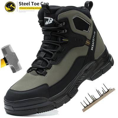 Botas de Trabalho Impermeáveis com Biqueira de Aço para Homens - Sapatos de Segurança Anti-Esmagamento, Botas Protetoras de Construção Anti-Perfuração Resistentes ao Desgaste
