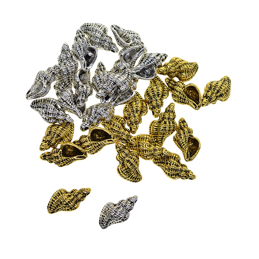 20 Stück Antik 3D nautisch MEER Muschel Anhänger DIY Herstellung Silber