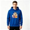 Men's Crewneck Hoodie, Funny Cartoon Cats Graphic Print Casual Loose Sweatshirt for Men