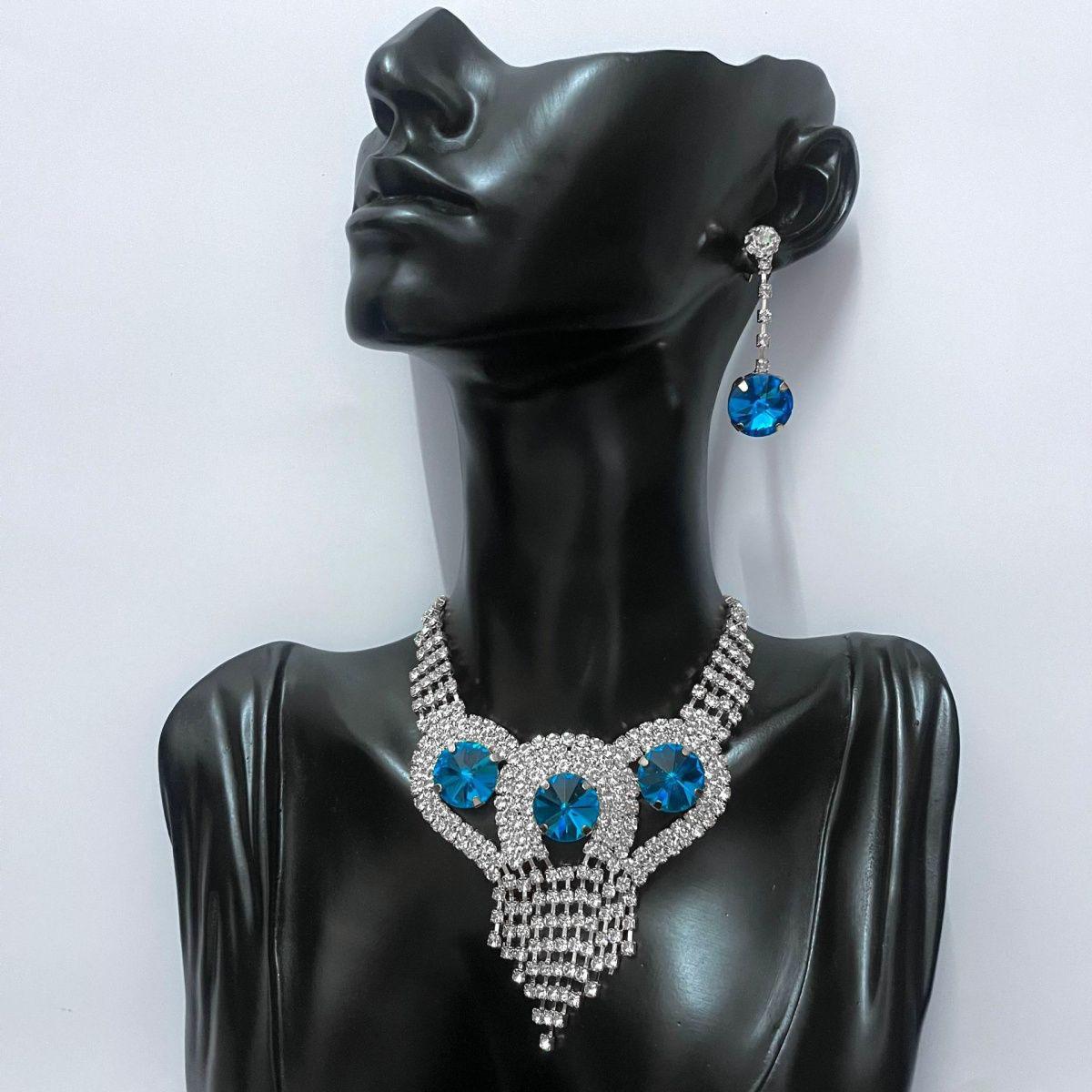 

Super Flash Full Diamond Long Fringed Necklace Women S Light Luxury High-End Earrings Cool Versatile Trendy Suit