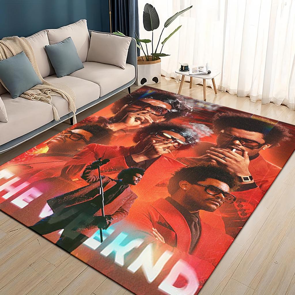 3D The Weeknd X.O R&B Singer Carpet Rug for Living Room Bedroom Home Sofa Decoration,kids Play Non-slip Floor Mat Christmas Gift