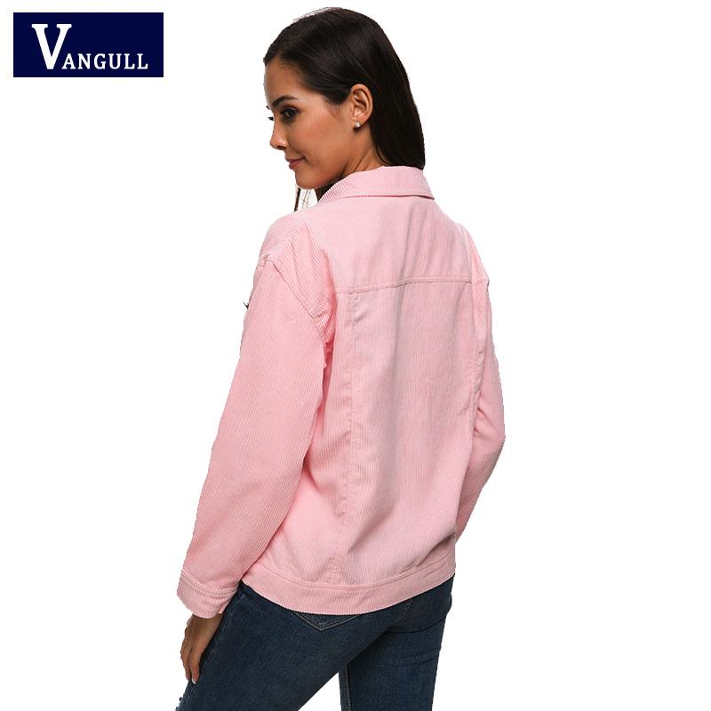 Jarní Ženy Pevné manšestrové svrchní oděvy Jednořadové krátké bundy Široký pas s dlouhým rukávem