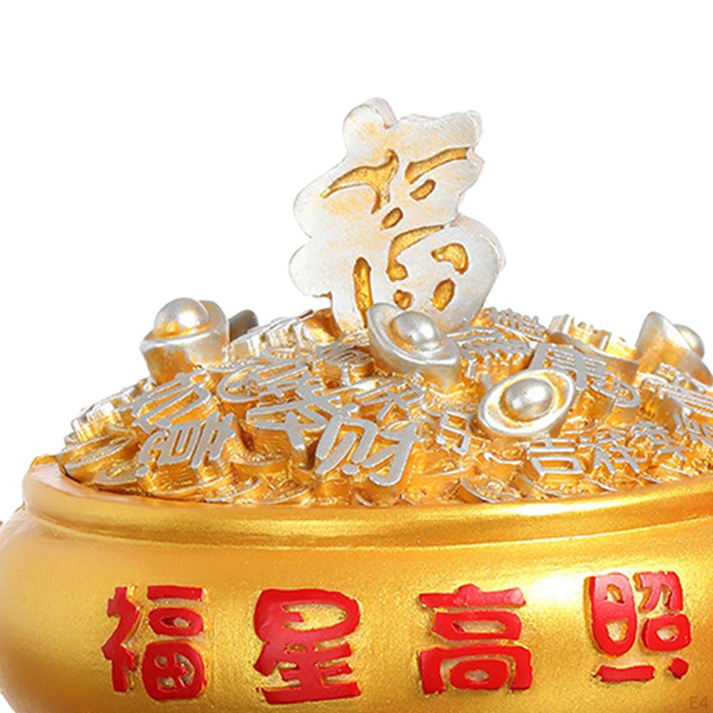 Chinese with Lid Resin Crafts Sculpture for Home Decoration Men Gift