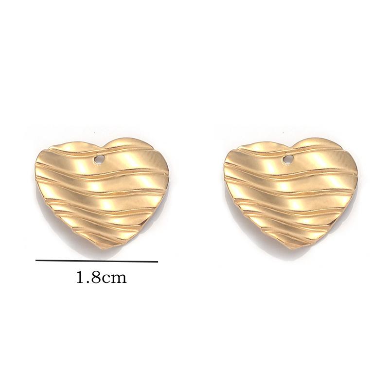 10Pcs/Lot Stainless Steel Earring Pendant Steel Gold Stripe Multi Size Style Pendant Diy Fashion Earhook Necklace Accessories