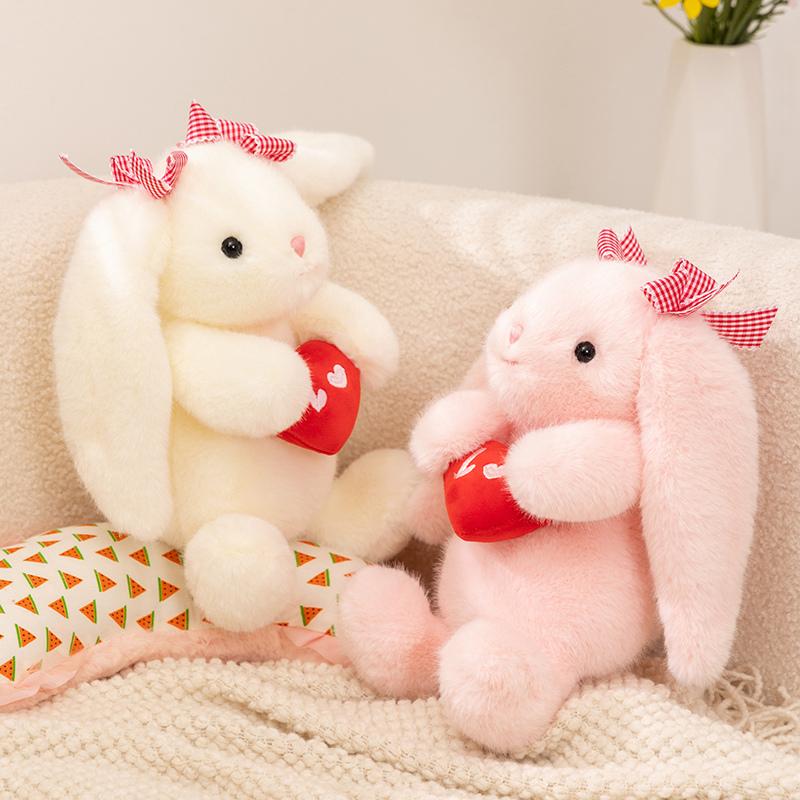 Love Rabbit Gentle Throw Pillow Valentine's Day Adorable Bunny Love Dolls Plush Cushion Wedding Stuffed Plushies Easter Day Girls Present
