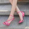 Women Metal Super High Heel Sandals Peep Toe Ankle Strap Sexy Single Shoes for Nightclub Party Catwalk Show Dance Cross Dressing