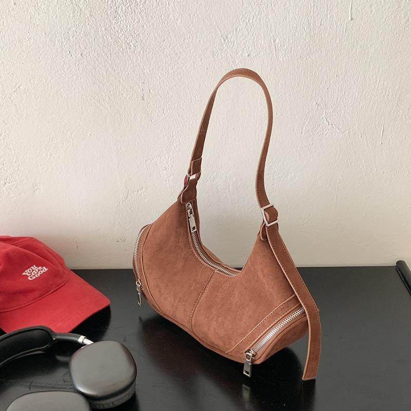 Suede bag autumn women's new pillow bag women's retro texture plush shoulder armpit bag women