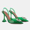 Fashion Fashion Women Pumps Sandals Summer Sexy Slingback High Heels Rhinestones Elegant Pointed Toe Transparent PVC Party Wedding Shoes