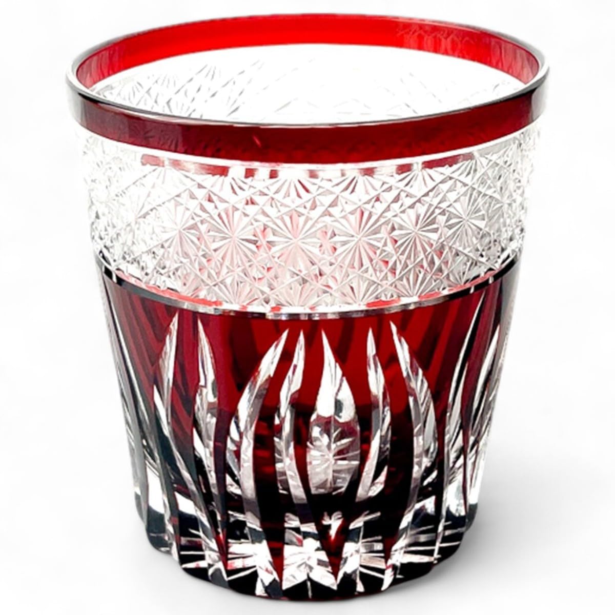 

Mizukage Kiriko Glass Saika Current Model J-kitchens Cup, 85xH90mm, 260cc, Red, Bisho,