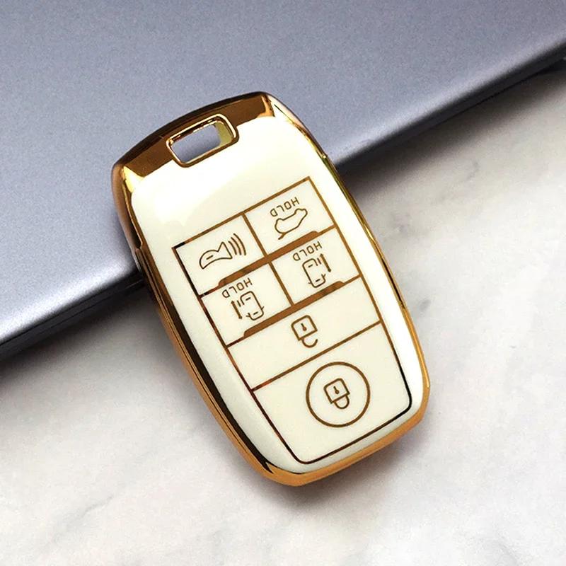 6 Buttons Remote Control Shell Fob Key Case Protection Skin for KIA Sedona Grand Carnival Sorento TPU Car Key Cover Holder