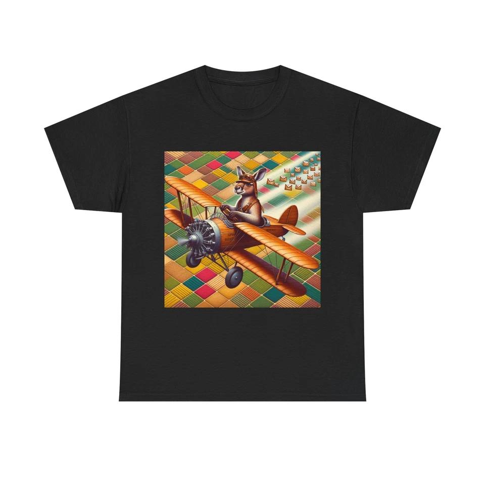 Unisex Adult T Shirt Retro Kangaroo Mail Pilot S