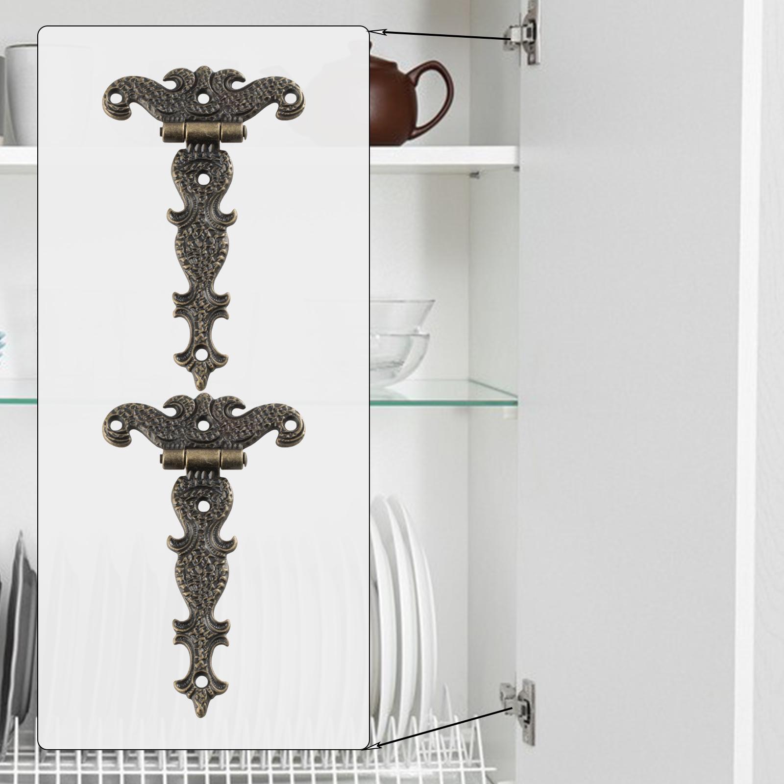 

2 Pieces Vintage Style Door Hinges Decorative for Office Home Wooden Box бронзовий