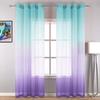 1 Panel Ombre Sheer Curtains - Semi Sheer Grommet Gradient Window Curtains for Bedroom and Living Room