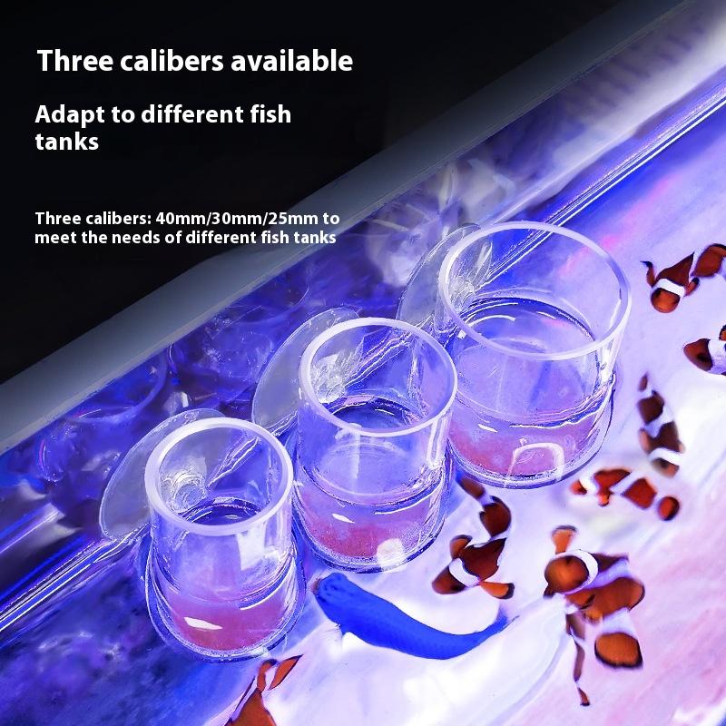 Reusable Transparent Acrylic Fish Feeder With Strong Suction Cups Floating Aquarium Feeding Ring Automatic Aquarium Feeding Tool