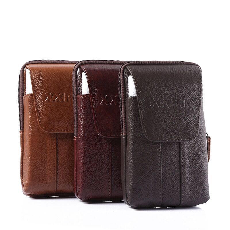 Geantă de talie pentru telefon mobil de vară, multifuncțională, curea verticală cu cataramă magnetică, piele de vacă clasică