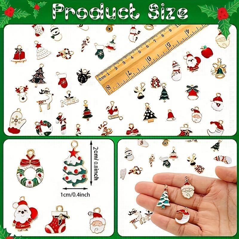 30pcs Random Golden Enamel Christmas Pendants For Bracelet Earrings DIY Christmas Clothing Sewing Bag Decorative Accessories
