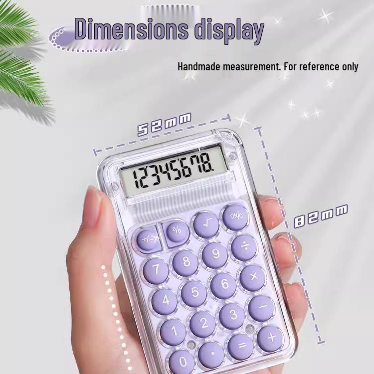 Transparent Mini Calculator: Cute, Portable, Child-Friendly, Ideal for Office Use