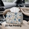 1pc, 2d Flat Printing, Tissue Box Seaside Starfish and Shell Pattern Printed Tissue Box, Suitable for Bathrooms, Living Rooms, Bedrooms, Dressing Tabl