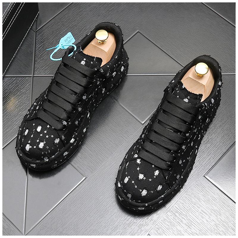 Chaussures décontractées cowboy déchirées pour hommes Résistantes à l'usure Mode Légères Respirantes Marche Confortables Plateforme Chaussures d'extérieur