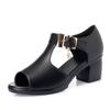 Fashion AIYUQI Women Sandals Genuine Leather 2024 Summer Fashion Style Woman Sandals Solid Casual Concise Lady Med Heel Shoes Sandals