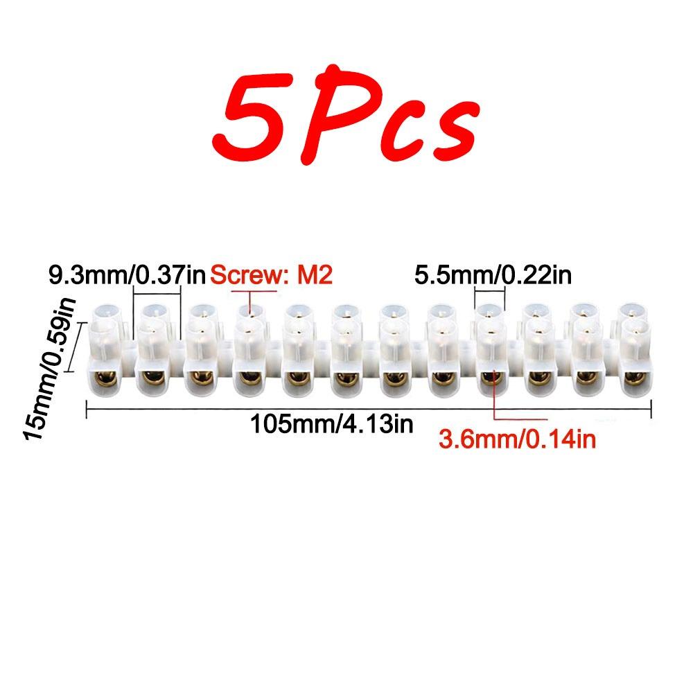 5Pcs Insulated Housing Wire Connector Block Screw Connection Screw Terminal Block  Electrical Wiring