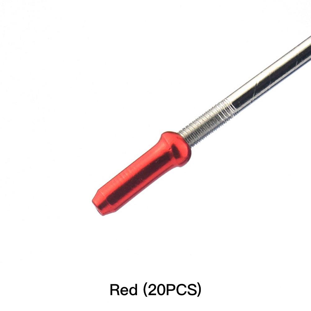 20PCS Embouts de Câble de Frein et de Vitesse pour Vélo Couleur Unie Alliage d'Aluminium Sertis Pour Empêcher l'Effilochage des Câbles Accessoires de Vélo