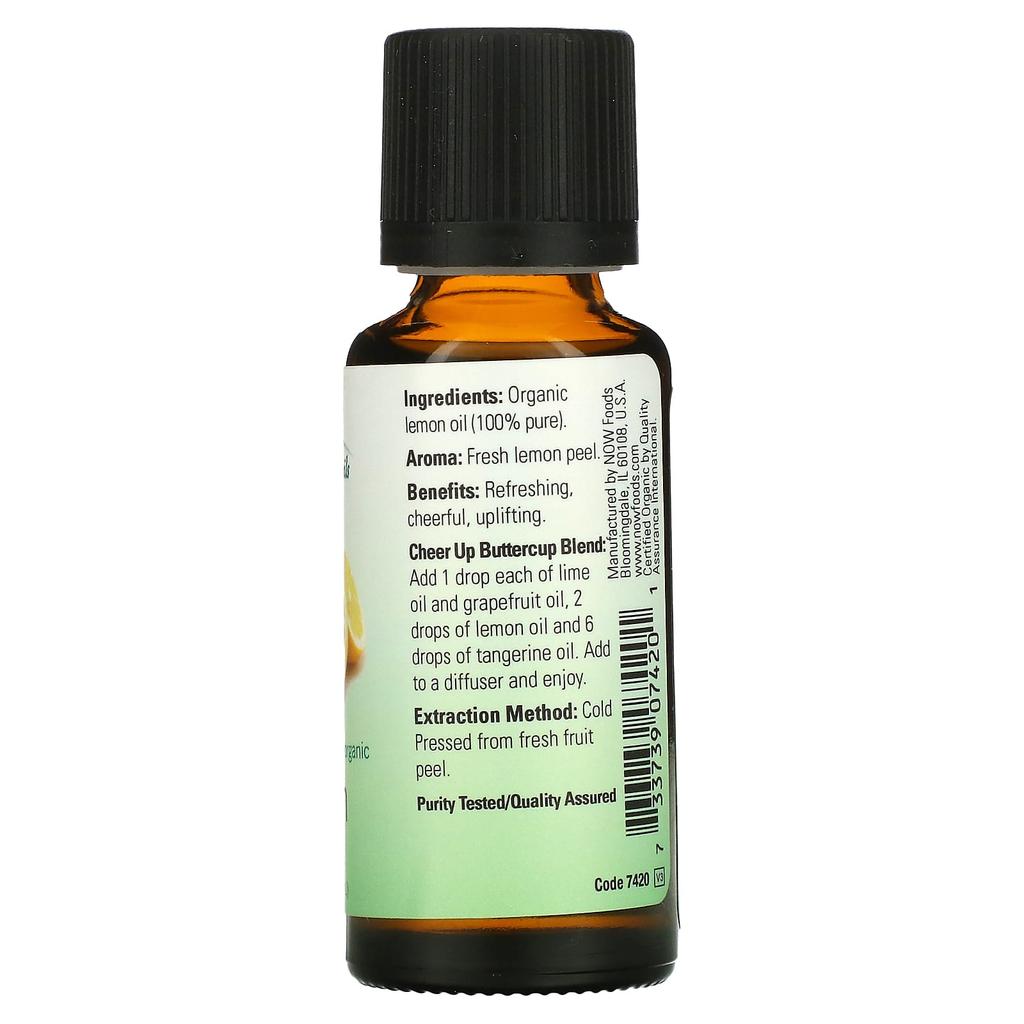 Organic Essential Oil, Lemon, 30Ml(1Fl Oz)